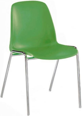 Chair Selena Green Open with chrome frame