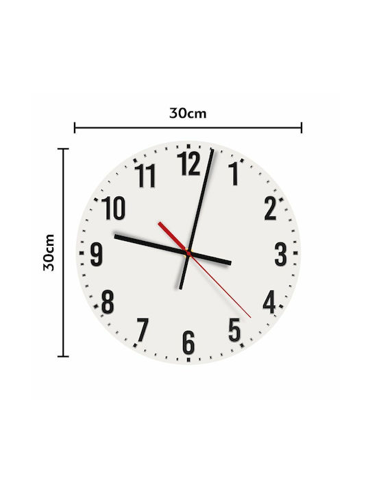 Silent Wall Clock Wooden Blue Ø30cm