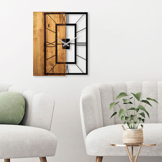 Wallity 3D Ceas de Perete Lemn Maro 49x3cm