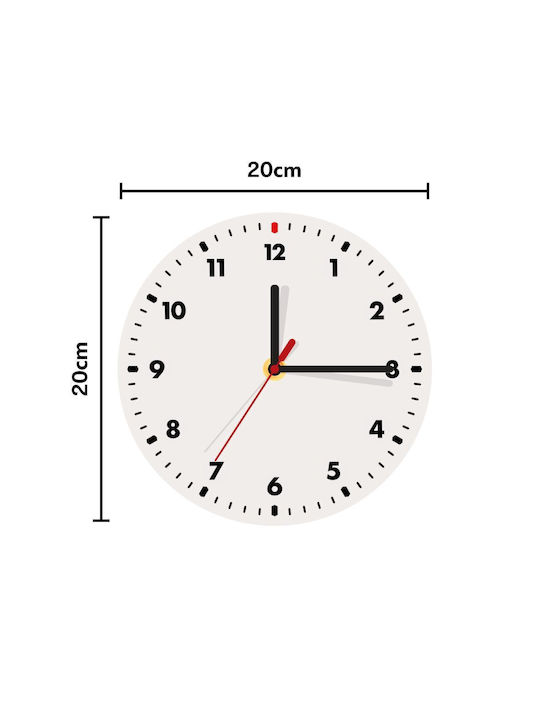 Wall Clock Wooden Beige Ø20cm