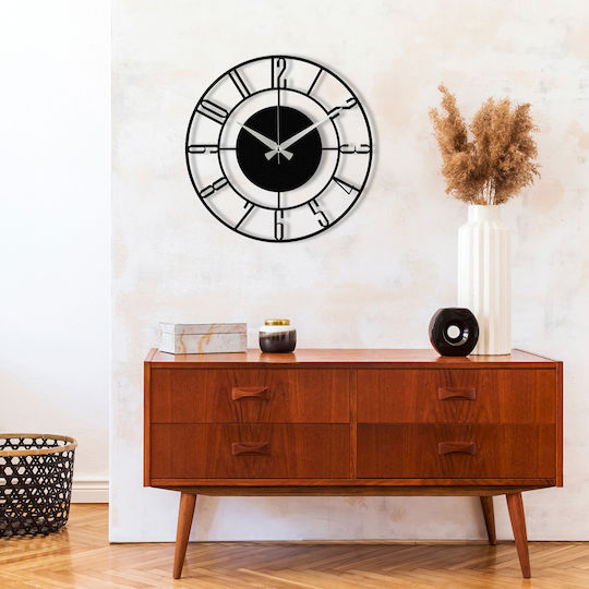 Wallity Wall Clock Metallic Black Ø48cm