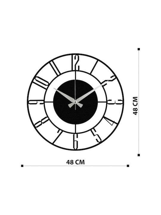 Wallity Wall Clock Metallic Black Ø48cm