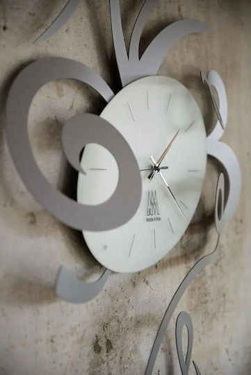 Arti E Mestieri 3D Wall Clock Metallic Gray 34x51cm