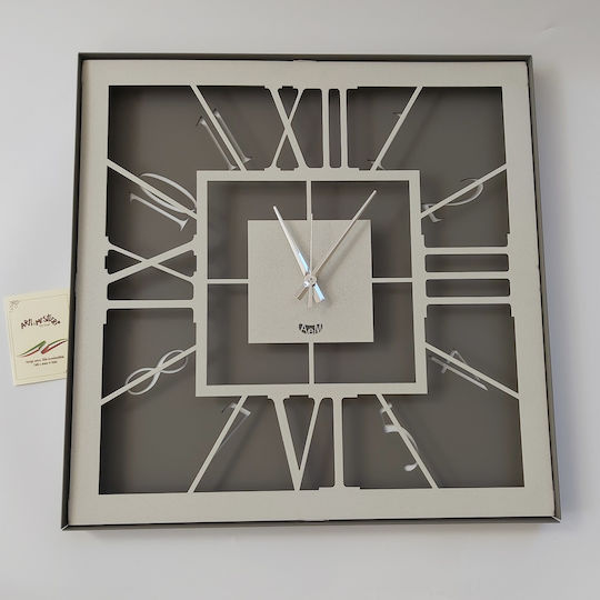 Arti E Mestieri Wall Clock Metallic Gray 50x50cm