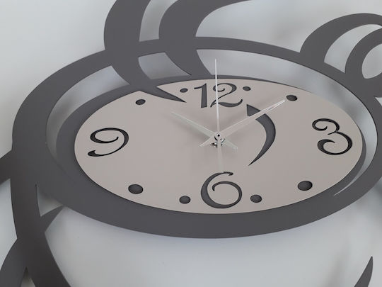 Arti E Mestieri 3D Wall Clock Metallic Gray Ø55cm