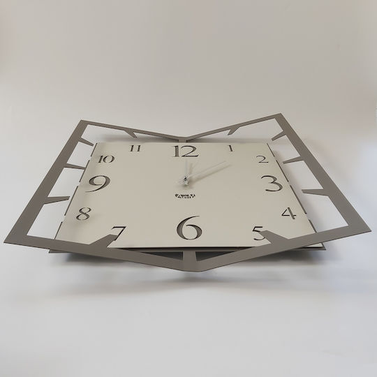 Arti E Mestieri 3D Wanduhr Metallisch Gray 40x40cm