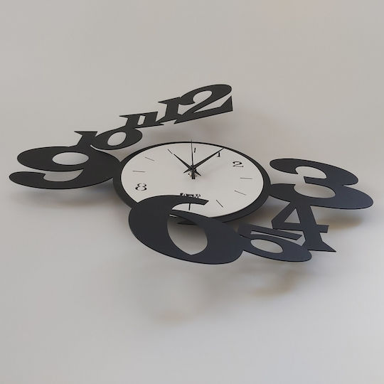 Arti E Mestieri 3D Wall Clock Metallic Black Ø40cm