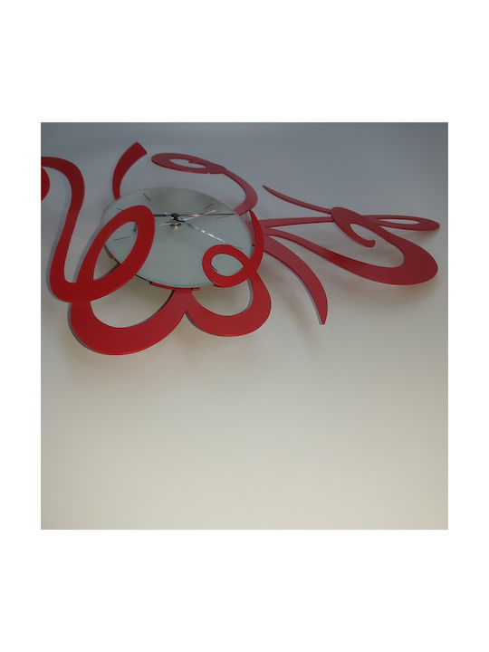Arti E Mestieri 3D Ceas de Perete Metalic Roșu 51x34cm