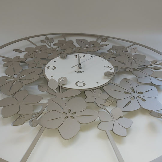 Arti E Mestieri 3D Wanduhr Metallisch Beige Ø60cm