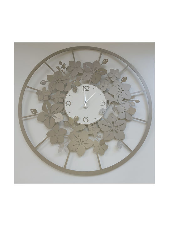Arti E Mestieri 3D Wanduhr Metallisch Beige Ø60cm