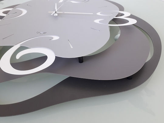 Arti E Mestieri 3D Wall Clock Metallic Gray Ø62cm