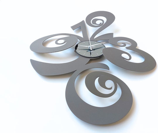 Arti E Mestieri 3D Wanduhr Metallisch Gray 46x60cm