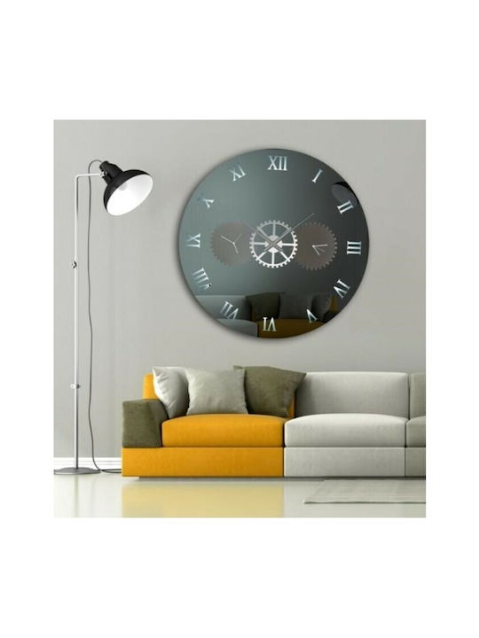 Ploumatos Antique Wall Clock Mirror Silver Ø116cm