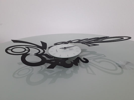 Arti E Mestieri 3D Wall Clock Metallic Black 53x30cm