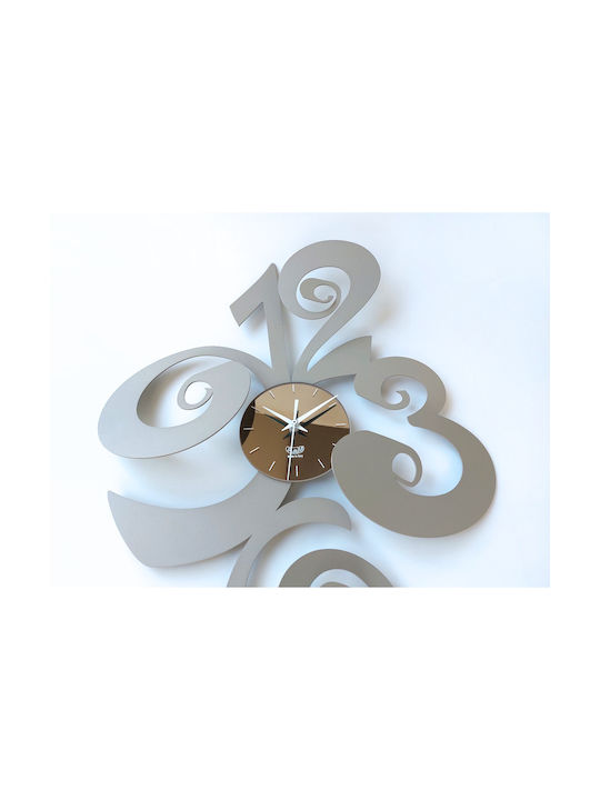 Arti E Mestieri 3D Wanduhr Metallisch Beige 46x60cm