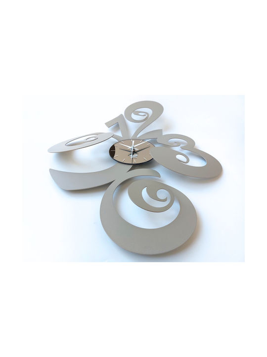 Arti E Mestieri 3D Wanduhr Metallisch Beige 46x60cm
