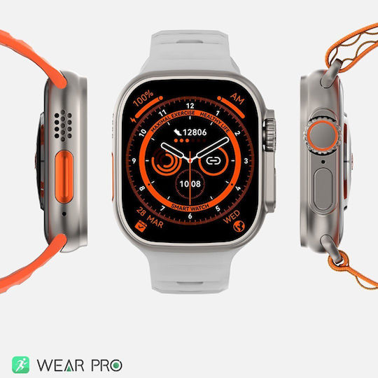 NO.1 DT8 Ultra+ 43mm Smartwatch με Παλμογράφο (Μαύρο)