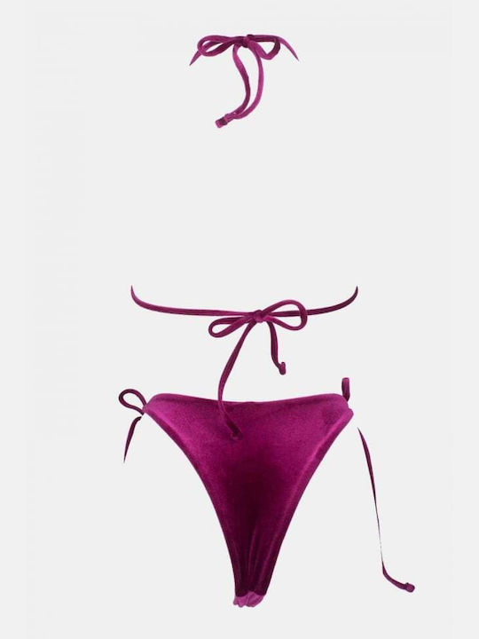 Set Bikini Dreieck mit Abnehmbarer Verstärkung & Brasilien Lila