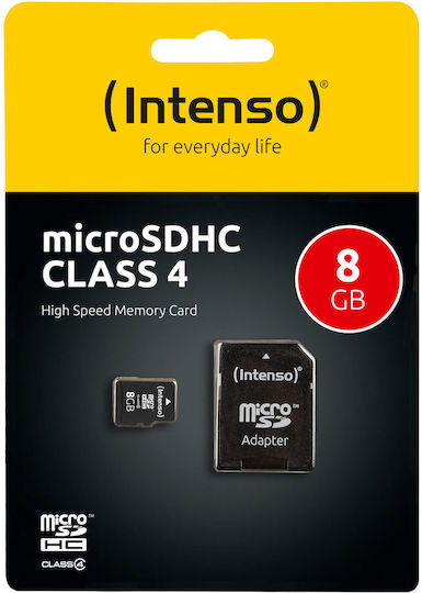 Intenso 3403460 microSDHC 8GB Class 4 Default Speed with Adapter