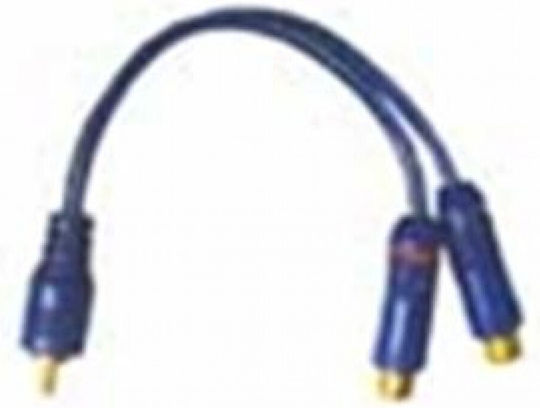 Bridge Cable CR-880 Μετατροπέας RCA male σε RCA 2x female Μπλε 1τμχ