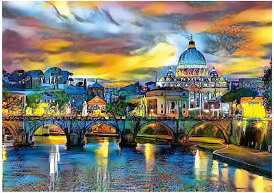 St. Peter'S Basilica & The St. Angelo Bridge Puzzle 2D 1500 Bucăți