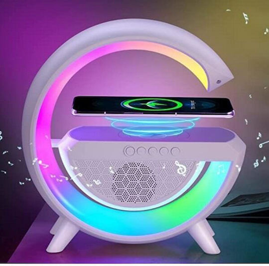Масов Часовник Дигитален LED с Радио и Безжично Зареждане Бял 889527