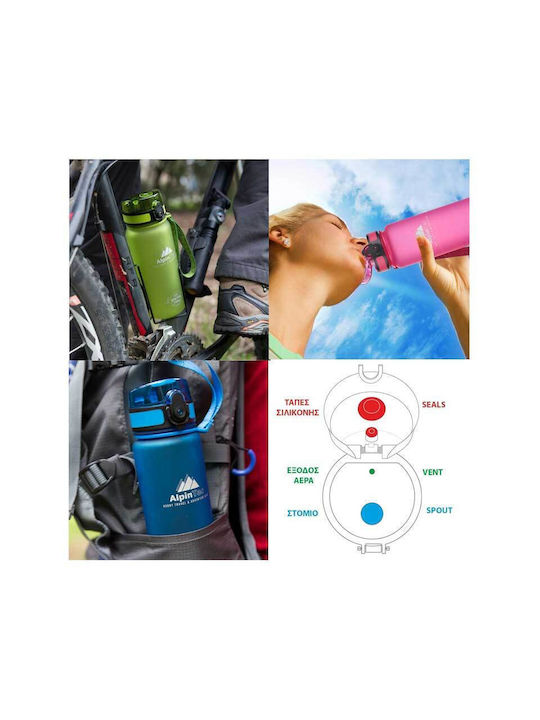 AlpinPro Trek Water Bottle Plastic 650ml Purple