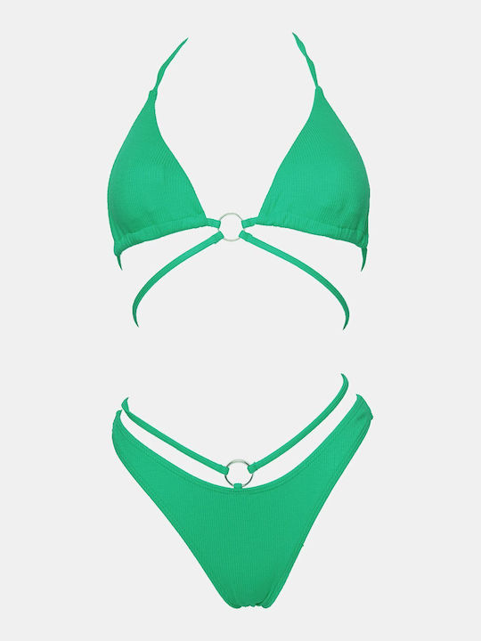 Set Bikini Triunghi Cu Burete Detașabil Verde