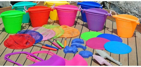 Scrunch Beach Bucket made of Silicone Yellow