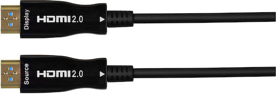 Cablexpert Active Optical HDMI 2.0 Premium High Speed 4K 60Hz HDR Cable HDMI male - HDMI male 50m Μαύρο