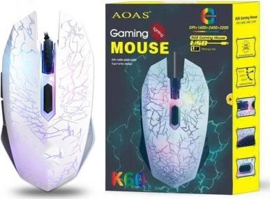 Aoas K60 Gaming Gaming Maus 3200 DPI Weiß