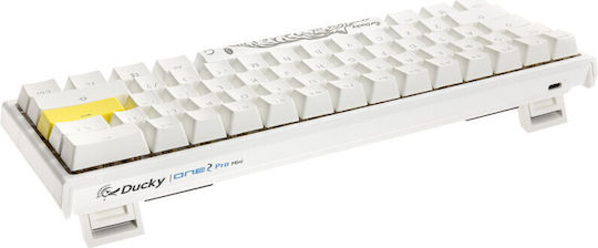 Ducky One 2 Pro Mini Gaming Mechanical Keyboard 60% with Gateron Yellow switches and RGB lighting (English US) White