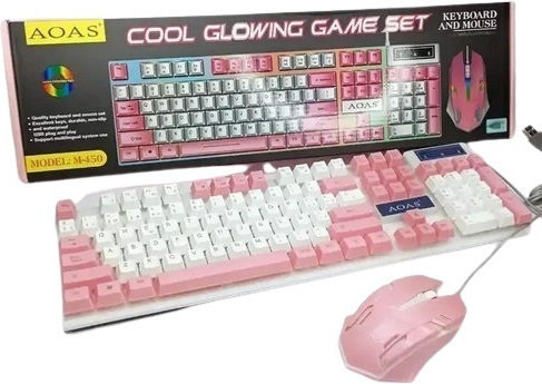 Yelandar YA-4600 Gaming Πληκτρολόγιο με RGB φωτισμό (Αγγλικό US) Ροζ