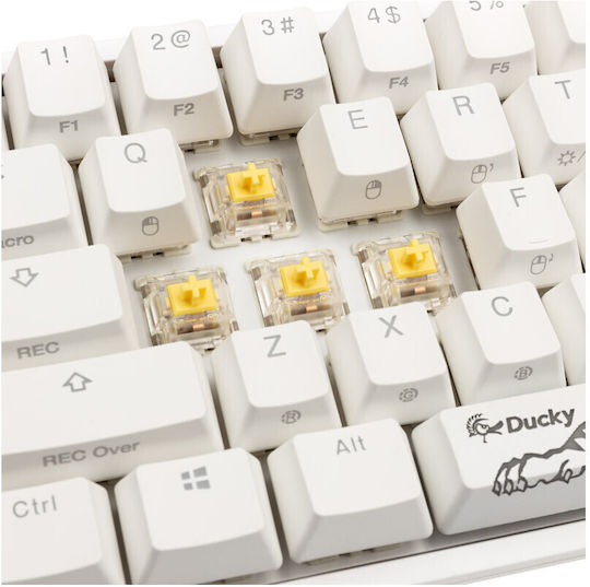 Ducky One 2 Pro Mini Gaming Mechanical Keyboard 60% with Gateron Yellow switches and RGB lighting (English US) White