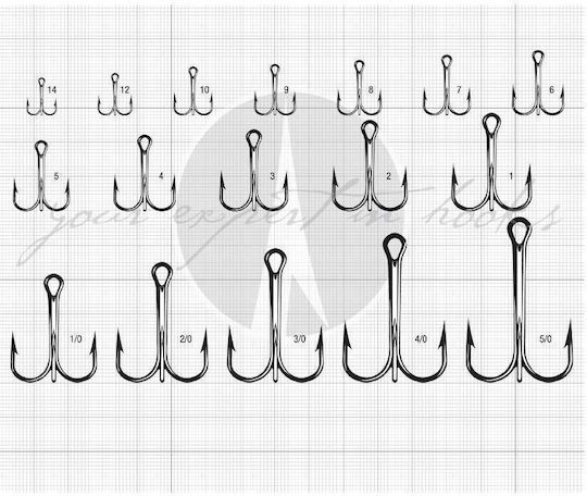 VMC Round Treble 9649 BZ Fishing Hooks Set 100pcs No7