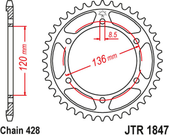 JT Sprockets Hinteres Ritzel für Yamaha XT