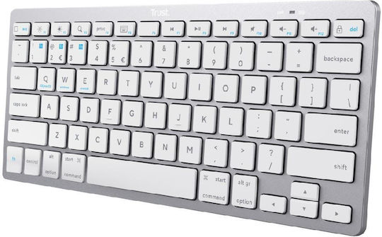 Trust Nado Kabellos Bluetooth Nur Tastatur Englisch US Silber