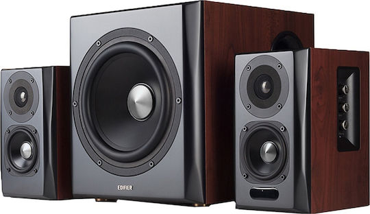Edifier S350DB Компютърни тонколони 2.1 с Bluetooth и мощност 150W в Кафяв цвят
