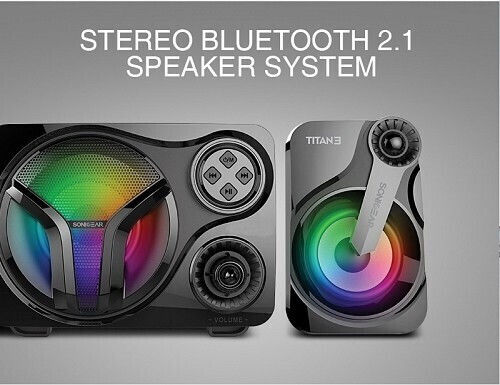 Sonic Gear Titan 3 2.1 Wireless Speakers with Bluetooth 6W Black