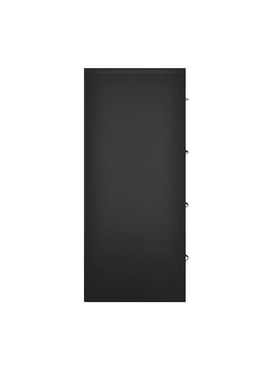 Wooden Chest of Drawers with 4 Drawers Black 60x30.5x71cm