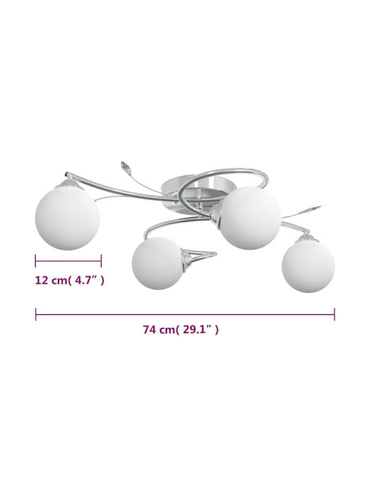 vidaXL Deckenleuchte 74cm Weiß mit Fassung G9