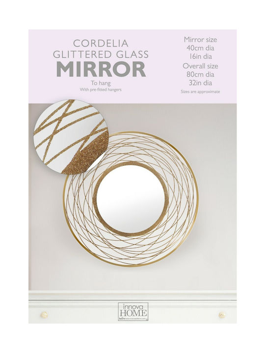 Innova Wall Mirror with Gold Plastic Frame Diameter 80cm 1pcs