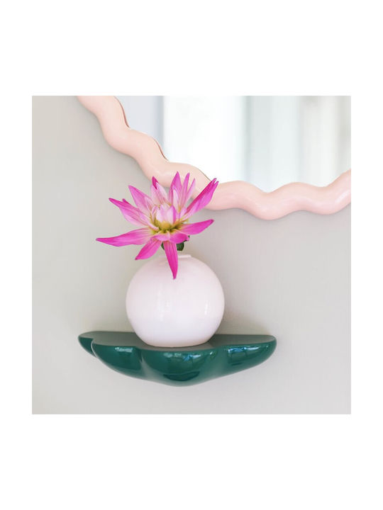 &Klevering Wandspiegel mit Rosa Kunststoff Rahmen Durchmesser 50cm 1Stück