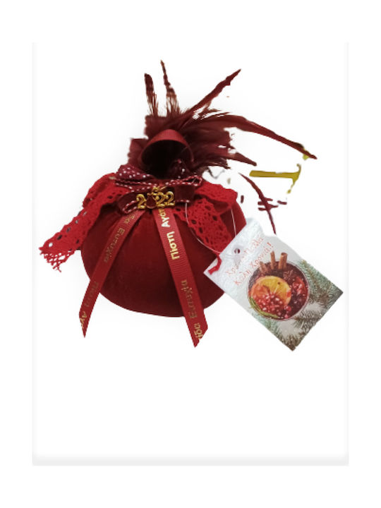 Tabletop Lucky Charm Pomegranate Red made of Fabric 10x10cm 1pcs