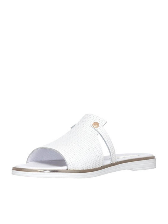 Mariella Fabiani Leather Women's Flat Sandals in White Color