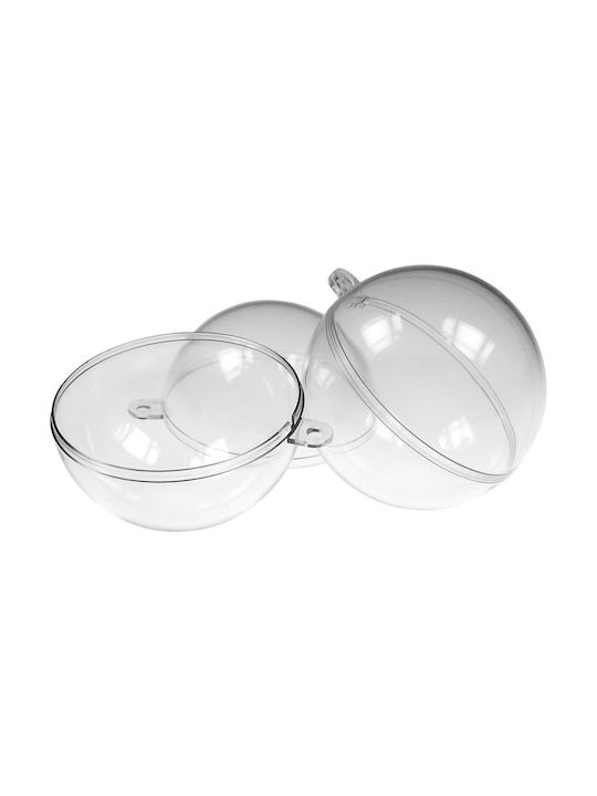 Meyco Ornament de Crăciun Bilă Plastic Transparent cu Pulbere de Aur cu Paiete 12buc