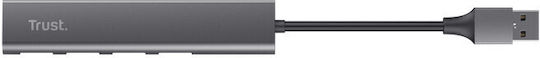 Trust Hub 4 Porturi USB 3.2 Cu Conexiune USB-A Argintiu