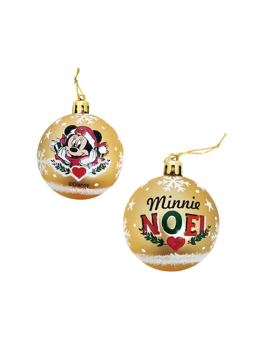 Arditex Minnie Christmas Ball Ornament Gold 6x6cm 10pcs 13656_