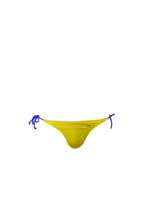 Bikini Set Triangle Top & Slip Bottom with Laces with Adjustable Straps Yellow