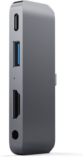 Satechi USB-C Docking Station με HDMI 4K PD Γκρι (ST-TCMPHM)